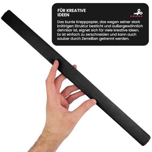 Miniatura 3 de Netuno 10 Rollos De Papel Crepé Negro 200 X 50 Cm Papel Para Manualidades Decoración Fiestas Bodas Cumpleaños Diy Envoltorios Regalo Carnaval Pascua Navidad