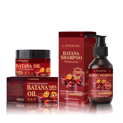 Batana Ensemble Shampooing et Après-Shampoing pour la Croissance des Cheveux Naturels et Biologiques - Nourrit, Restaure les Cheveux Abîmés, Rend Luxuriants et Brillants