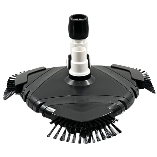 MaReBa24® Aspirateur triangulaire professionnel pour piscine et bassin, Accessoire aspirateur de boue avec bords de brosse flexibles Noir