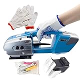 【FONCTIONNEMENT AUTOMATISÉ】: Cette machine de cerclage portative a un haut degré d'automatisation et peut être utilisée d'une seule main. Un seul bouton est nécessaire pour serrer ou nouer, et les non-professionnels peuvent également attacher aussi facilement que les professionnels, ce qui améliore considérablement l'efficacité du travail.
