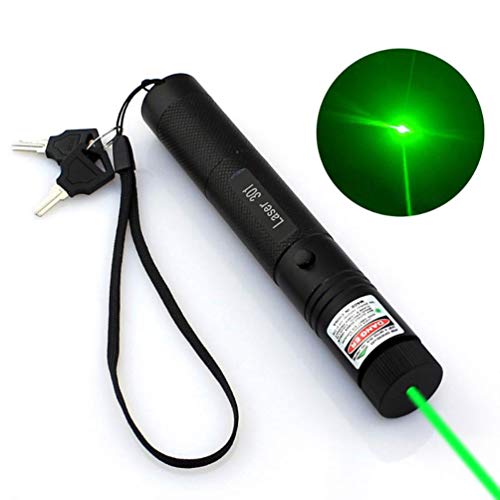 LUCHENG Green Demonstration Presentation Pen,Tactical High Power Long Distance Light with Safety Keys