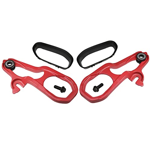Runsentai Heavy Duty Front Red Tow Hooks Left & Right With Hardware Fits -(Stainless Steel) #TOP2