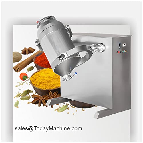 Close-up of 3D swing powder mixer grinder blender blades and mechanism