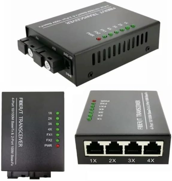 Switch Ethernet 4 Porte RJ45 + 1 Porta SFP - Media Converter 1000Mbps - 4+1
