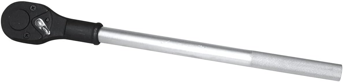 K Tool International 24092 3/8 Inch Drive Ratchet, High Polished Chrome, Push Button Socket Release, Fine Tooth Thin Design, Thumb Lever Direction Switch, Knurled Handle Grip