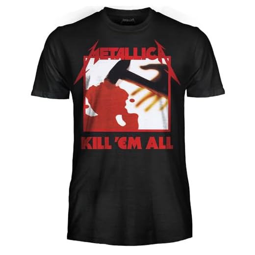 Metallica Camiseta Kill 'Em All - Rock Oficial Banda Heavy Metal - Unisex Adulto Niño