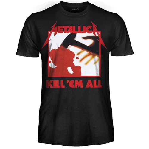 Metallica Camiseta Kill 'Em All - Rock Oficial Banda Heavy Metal - Unisex Adulto Niño