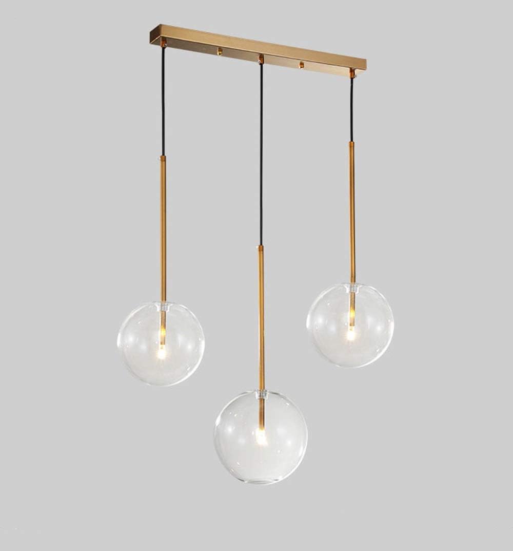 Chandeliers, Modern Dining Tablep,Kitchen Lightglass Ball Hangingp Height Adjustable Led for Dining Room Living Room Bedroom/15Cm