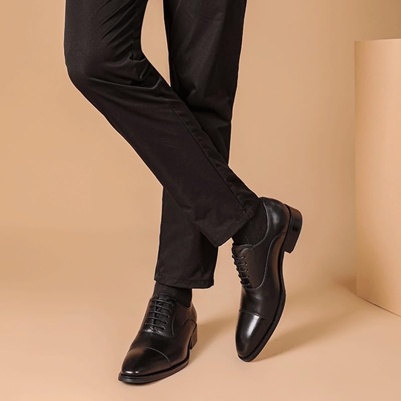 Men's Classic Lace up Leather Lined Perforated Dress Oxfords Shoes Prom Wedding Business Office Dress Shoes for Men2