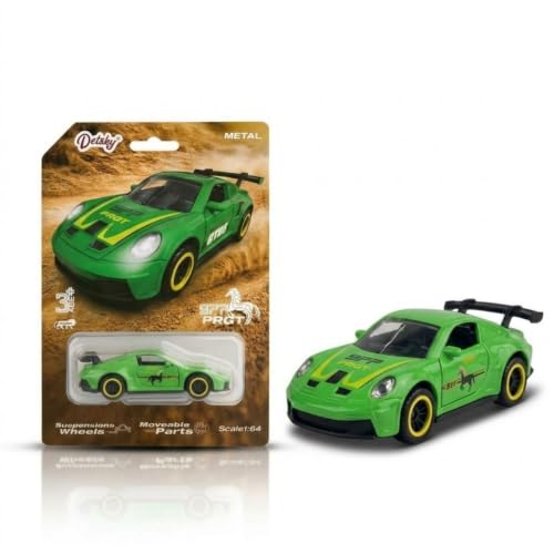 Image of 1:64 Scale Die Cast Metal Sports Car Model Toy Premium Collectible Miniature Replica with Realistic Detailing, Smooth Free Rolling Wheels for Display, Collection, Home Decor (Green)