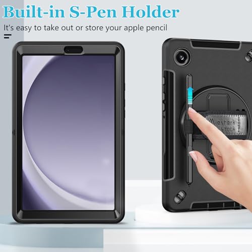 Case for Galaxy Tab A9 Plus 5G 2023: Heavy Duty TPU Cover for Samsung Tablet A9+ 11 Inch with Screen Protector- Stand - Handle - Shoulder Strap -S-Pen Holder- Black by Miesherk STOCK - Image 8
