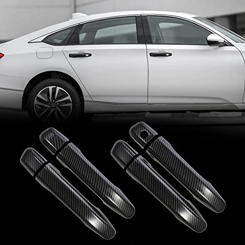 Tomall Carbon Fiber Exterior Door Handle Cover Trim Compatible With Honda 10Th Accord 2018-2022 Car Handle Protector With Smart Hole Auto Sedan Decorations For Car Accessories (Carbon Fiber) #TOP16