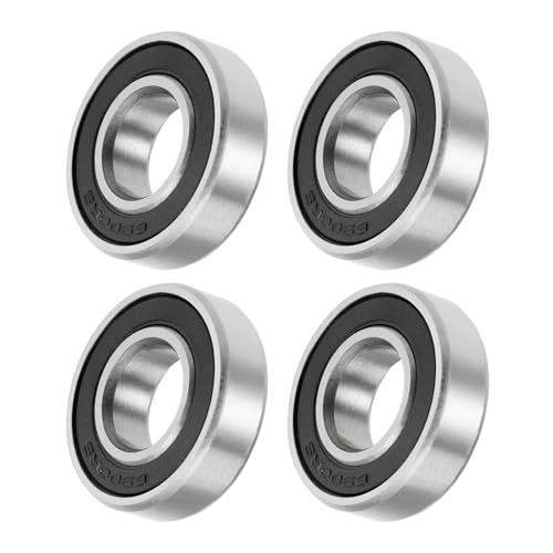 METALLIXITY Deep Groove Ball Bearings (6900-2RS, 10mm x 22mm x 6mm) 4Pcs, Carbon Steel Double Sealed Industrial Bearings - for Industrial Micro Motor