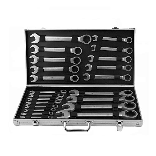 PRIT2016 - Juego de llaves combinadas con carraca y caja de transporte (22 piezas, 6-32 mm) Cover