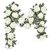 YMIFEEY 2 x 2m Blumengirlande Künstlich Weiße Rosen Blumen Girlande Deko Kunstblumen Hängend Rosengirlande Blumenranken Frühling Blumenkette für Hochzeit Tischdeko Party Blumenwand Fahrrad (2*Weiß)
