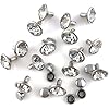 RUBYCA 5mm 200 Sets Czech White Clear Crystal Rhinestone Rapid Rivets Silver Color Metal Studs DIY LeatherCraft Kit for Clothing, Wedding, Art and Crafts #4