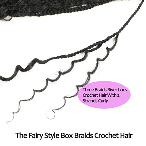 22 Inch Box Braids Crochet Hair For Black Women Crochet Box Braids Pre Looped Goddess Braids Crochet Hair Extensions Messy Synthetic Braiding Hair (22Inch (2Packs), 2#) #TOP4