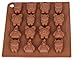 Foremka do pralinek z silikonu i zwierzętami I forma silikonowa I forma do kostek lodu I forma do pieczenia I Chocolate Mold I 18 x 16,5 x 2 cm I gospodarstwo rolne świnki, kurczaki, krowa I kolor: brązowy