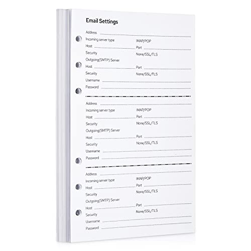 Password Address Book Refill Pages For Binder Password Address Notebook Replacement Page 3.9″X 6.7″ #TOP23