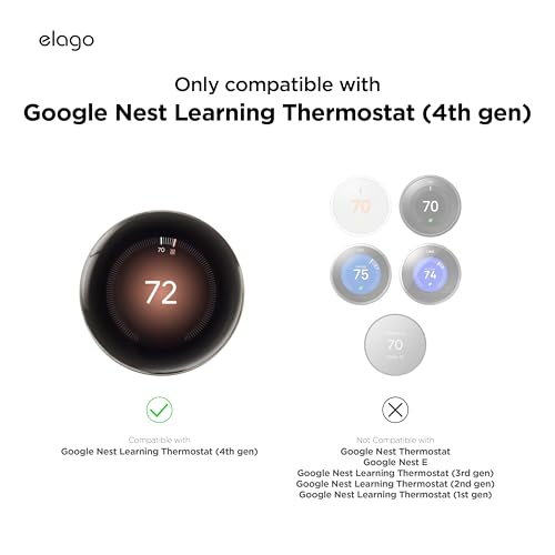 elago Wall Plate Cover Plus Compatible with Google Nest Learning Thermostat 2024 (4th Gen) - Durable Polycarbonate Material, Easy Installation, Complementary Design [Dark Grey] by elago - Used condition - Image 2