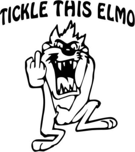 Tickle This Elmo Taz Fcuk You Finger Funny Car Truck Window Decor Decal Sticker 