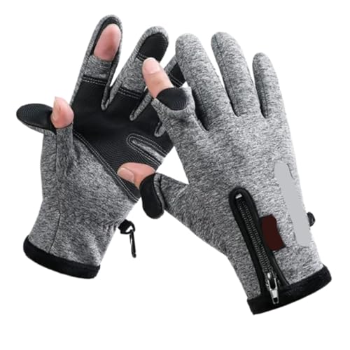 MAQDDO Winter Angelhandschuhe 2 Finger Grau XL