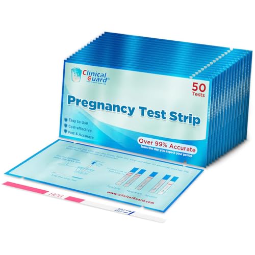 Image of Clinical Guard 50 Pregnancy Test Strips - Sensitive & Accurate Measurement Within 5 mins - Early Detection Pregnancy Test Strip - Easy to Use for Home Tests - HCG Test Strip Kit