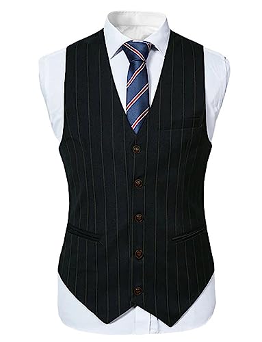 Men's Stripe Suit Vest Customizable Formal Business or Casual Tuxedos Waistcoat