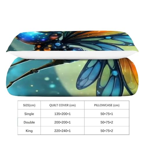 Housse de couette papillon en microfibre infroissable pour simplifier le repassage - 4