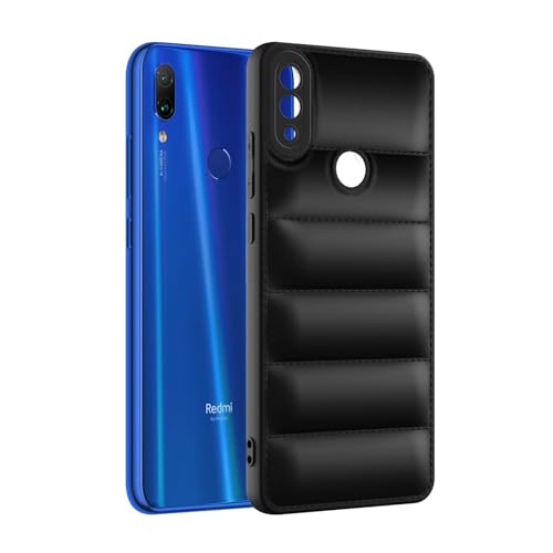 Image of Plus Puffer Case Camera Protection Soft Back Cover for Redmi Note 7 | Redmi Note 7 Pro | Redmi Note 7S - Black