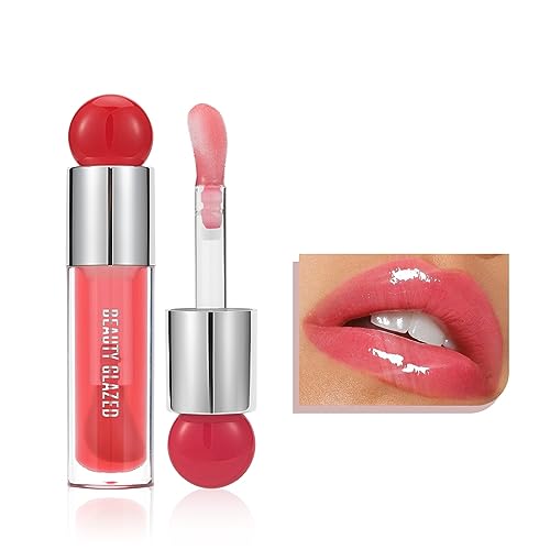 Big Brush Head Lip Gloss, Moisturizing & Nourishing Lip Oil, Non-Sticky Long Lasting Jelly Liquid Lipsticks Lip Tint Lip Glaze Makeup Gift for Women (# 104)