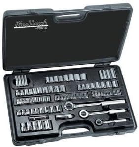 Blackhawk By Proto 9782-B Drive 82-Piece Combination Socket Set Containing 1/4, 3/8, 1/2-Inch Sockets