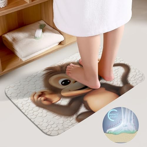 Tapis de salle de bain singe pour sécuriser et sécher le sol après la douche - 5