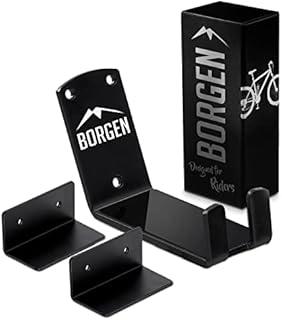 Borgen Bike Wall Mount Pedal Suspension E-bikes, MTB, Road Bike Rack with Support Bracket and Wall Protection Pads