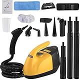 Handgerät Dampfreiniger 1800W, Mehrzweck Dampfreiniger für alles mit 900 ml und 10-teiligem Zubehör, Dampdruck 4 bar, 165 °F Heißdampf, Reinigung von für Küche, Backöfen, Teppichen, Sofas und Böden