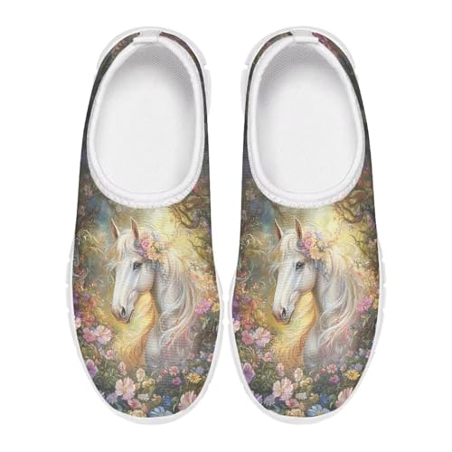 Kids Slip On Walking Shoes for Boys Girls Breathable Mesh Casual Shoes Loafers Non Slip Lightweight Comfort Sneakers Spring School Day White Sole Size 11-154