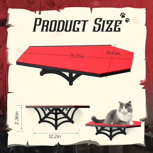 Estante de pared gótico forma ataúd para gato negro miniatura 2