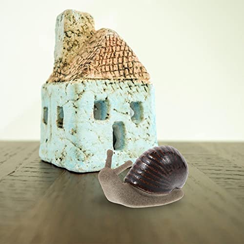 Balacoo Miniature Snail Figurine Ceramic Snail Figure Cute Animal Statue Fairy Garden Decoration Micro Landscape Ornament Accessories Seek #TOP6