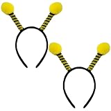 YAXAMING 2 Pcs Halloween Bee Headband Bee Antenna Hair Hoops Animal Bee Headpiece Hairband Hair Bands Head Boppers Women Christmas Xmas Cosplay Holiday Festival Dress Up Birthday Party Accessories