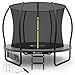Juskys Trampolin SkyBounce S Ø 228 cm – Outdoor Gartentrampolin mit Sicherheitsnetz und Leiter, PowerSpring Sprungfedern, gepolsterte Randabdeckung, bis 100 kg