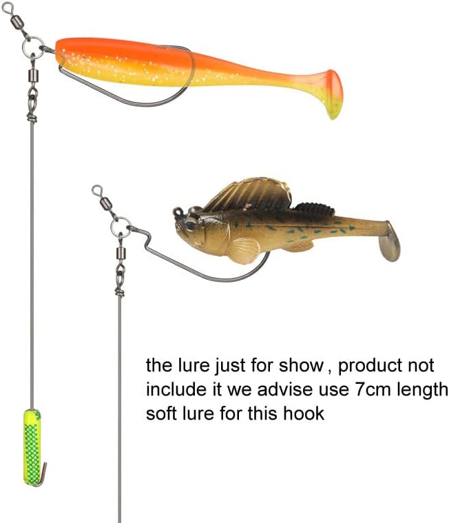 Pack of 5 Fishing Rig Drop Shot Rigs #4/0 Hook ungsten Weight Walleye