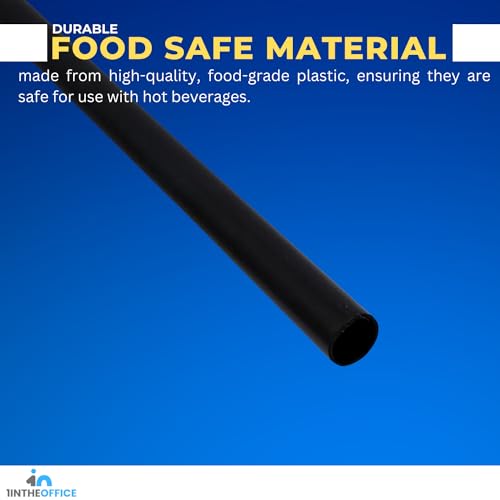 1InTheHome Plastic Stirrer Straw, Disposable Stir Sticks for Coffe & Cocktails, Plastic Sip Stir Sticks, 5.5 Inch, Black, 1,000 Pack - Thumbnail 3