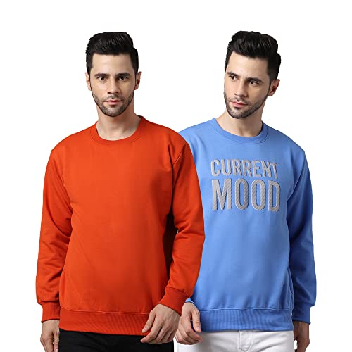 Image of Mack Jonney Fleece Round Neck Printed Sweatshirt for Men (Pack of 2)-SW RRN RST 48 RST 02-P