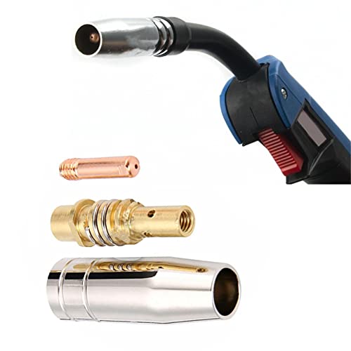 Mig Gas Nozzle, 3Pcs 15Ak Gas Nozzle Mig Welding Nozzle Welder Torch Nozzles Copper Contact Tip Connecting Rod Mag Welding Torch Parts #TOP4