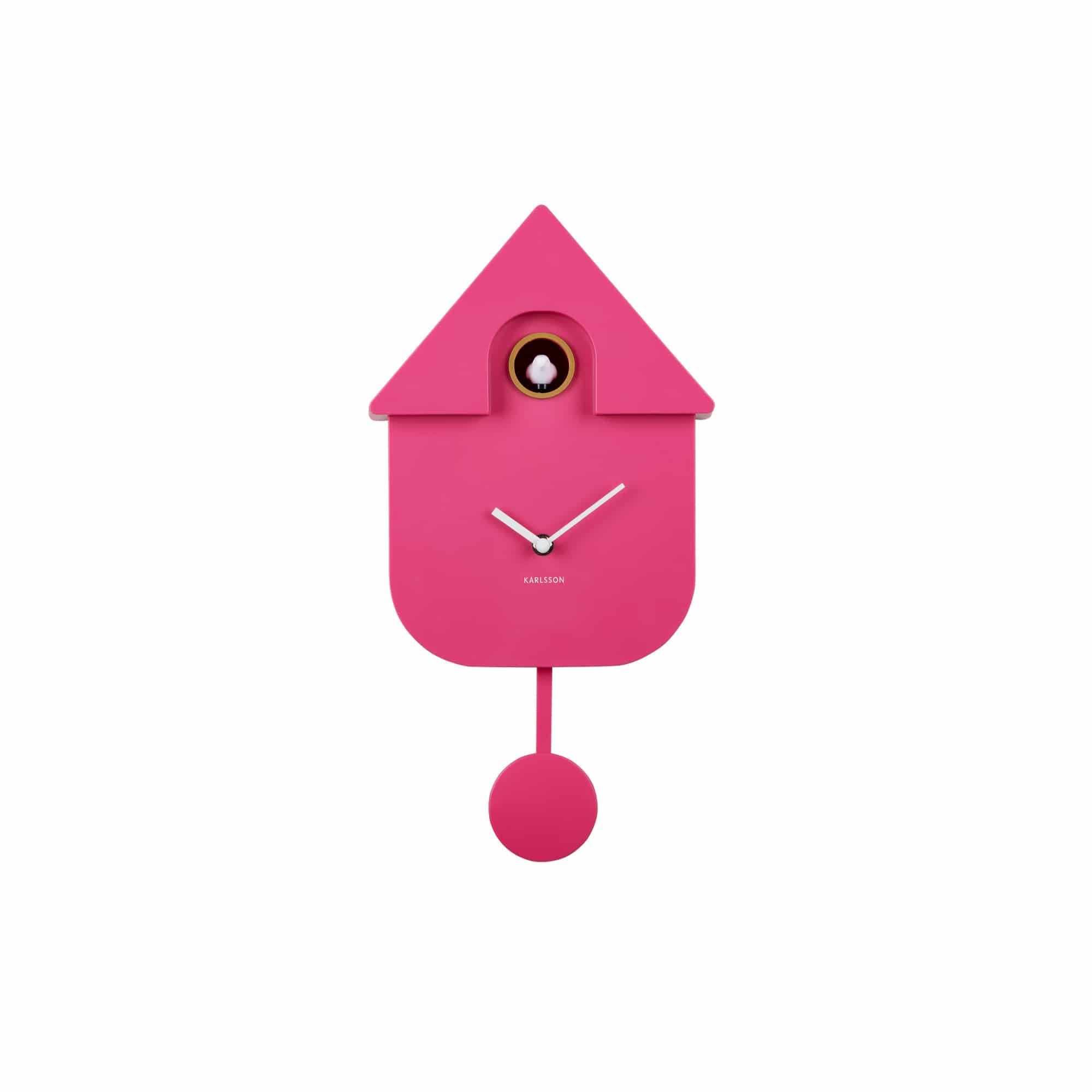 Karlsson Pendulum Modern Wall Cuckoo Clock (bright pink - KA5768BP) - Image 4