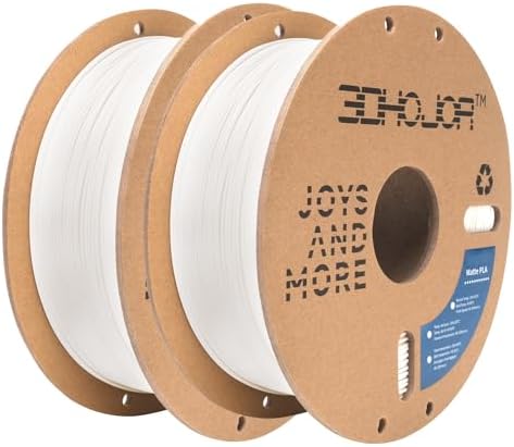 3DHoJor Matte PLA Filament Milchweiß 2KG 3D Drucker Filament PLA 1.75mm | Matte Oberfläche 3D Drucker Filament, Mattierte Textur, Maßgenauigkeit ±0.02mm, für die meisten FDM 3D Dru