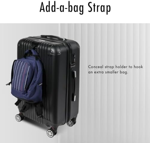 URBANlite Vertez 20"/24"/28" | 8-Wheel Spinner | TSA Lock | Expandable | Hard Case Luggage (Black, Carry-On 20-Inch) 3