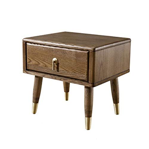 PUFAHAU Table de Chevet en Bois Massif avec tiroir de Rangement, Meuble de Chevet, Table d'appoint pour Chambre à Coucher, Salon, canapé avec 4 Pieds(Black...