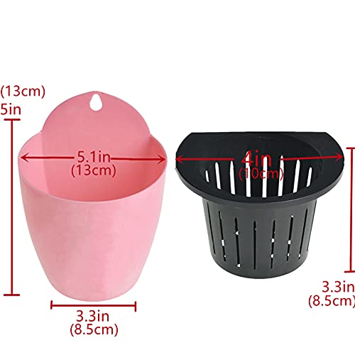 Mitoharet 7 Pack Self Watering Wall Planter, Plastic Self Watering Pots Wall Hanging Planters,Indoor Outdoor Vertical Flower Pot For Succulent Plants And Small Flower Pots Plants (Size:m,Color:pink) #TOP2