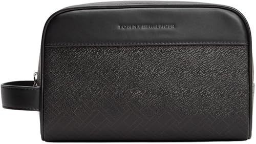 Bolsa de Lavado con Monograma Negro Tommy Hilfiger AM0AM14298 Accesorio de Viaje para Hombre